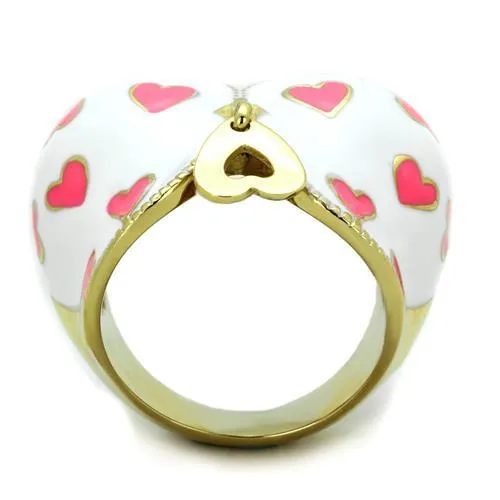 Alamode Rings TK1622 IP GoldIon Plating Stainless Steel Ring with Epoxy in Multi Color