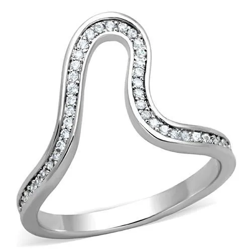 Alamode Rings TK1680 High polished no plating Stainless Steel Ring with AAA Grade CZ in Clear Alamode Rings TK1680 High polished no plating Stainless Steel Ring with AAA Grade CZ in Clear