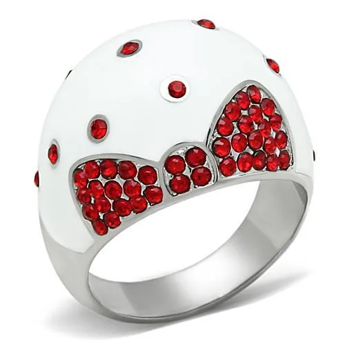 Alamode Rings TK260 High polished no plating Stainless Steel Ring with Top Grade Crystal in Ruby Alamode Rings TK260 High polished no plating Stainless Steel Ring with Top Grade Crystal in Ruby