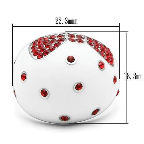 Alamode Rings TK260 High polished no plating Stainless Steel Ring with Top Grade Crystal in Ruby
