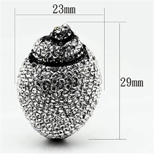 Alamode Rings TK661 High polished no plating Stainless Steel Ring with Top Grade Crystal in Clear