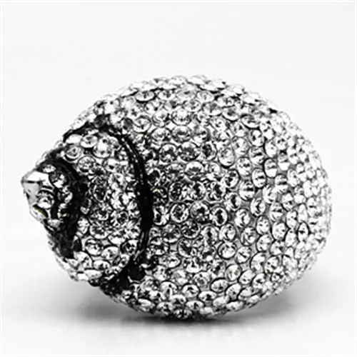 Alamode Rings TK661 High polished no plating Stainless Steel Ring with Top Grade Crystal in Clear