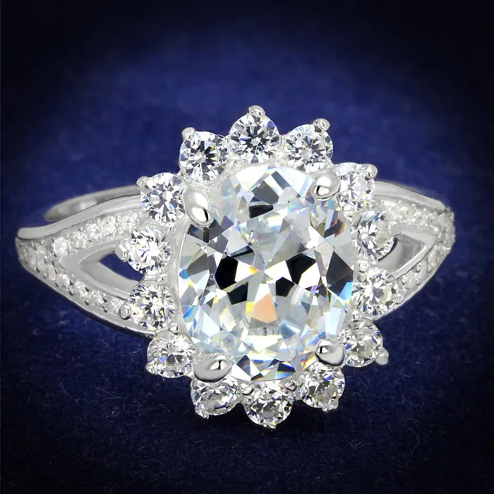 Alamode Rings TS415 Rhodium 925 Sterling Silver Ring with AAA Grade CZ in Clear Alamode Rings TS415 Rhodium 925 Sterling Silver Ring with AAA Grade CZ in Clear