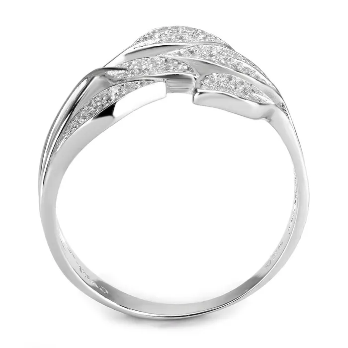 Alamode Rings TS618 Rhodium 925 Sterling Silver Ring with AAA Grade CZ in Clear