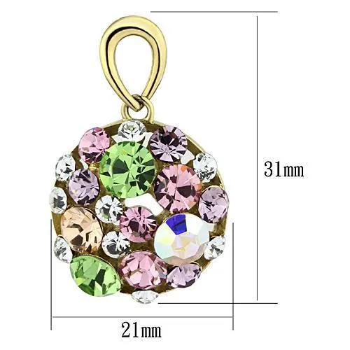 Alamode TK1466 IP GoldIon Plating Stainless Steel Earrings with Top Grade Crystal in Multi Color Earrings