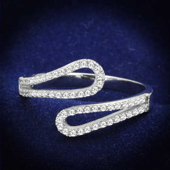 Alamode TS267 Rhodium 925 Sterling Silver Ring with AAA Grade CZ in Clear Rings Alamode TS267 Rhodium 925 Sterling Silver Ring with AAA Grade CZ in Clear Rings