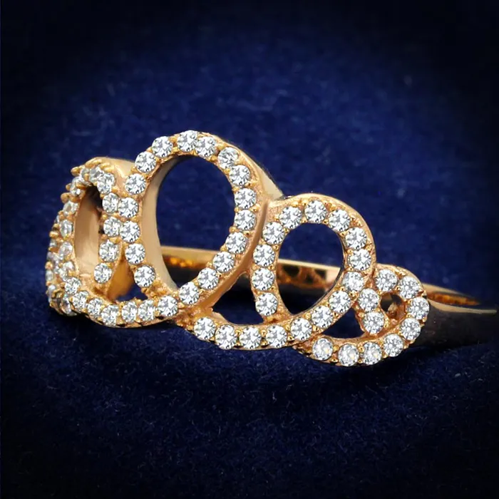 Alamode TS279 Rose Gold 925 Sterling Silver Ring with AAA Grade CZ in Clear Rings Alamode TS279 Rose Gold 925 Sterling Silver Ring with AAA Grade CZ in Clear Rings