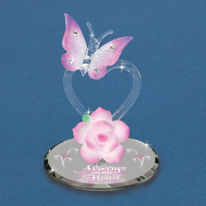 Always in my Heart Butterfly Glass Figurine Jewelry Earrings