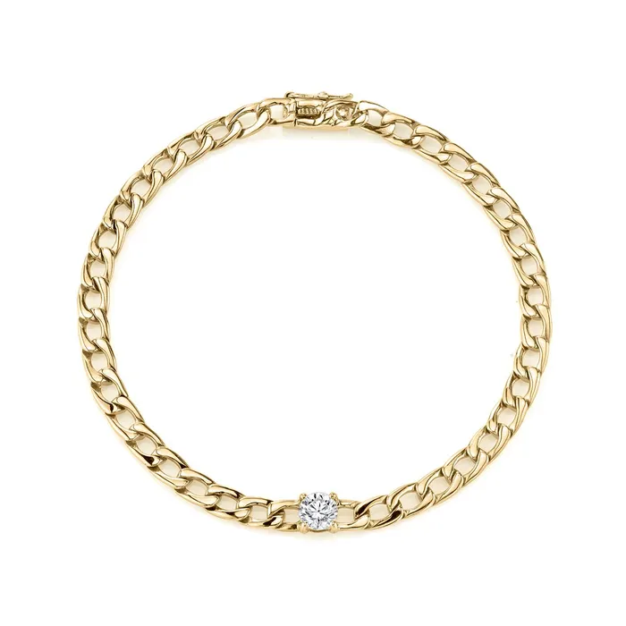 anitako Bracelets CHAIN BRACELET WITH ROUND DIAMOND CENTER
