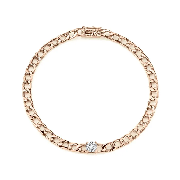 anitako Bracelets CHAIN BRACELET WITH ROUND DIAMOND CENTER