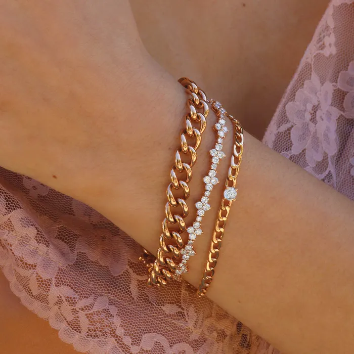 anitako Bracelets CHAIN BRACELET WITH ROUND DIAMOND CENTER