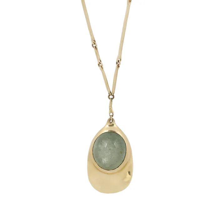 Aquamarine Cast Line Pendant Necklace TenThousandThings Necklaces