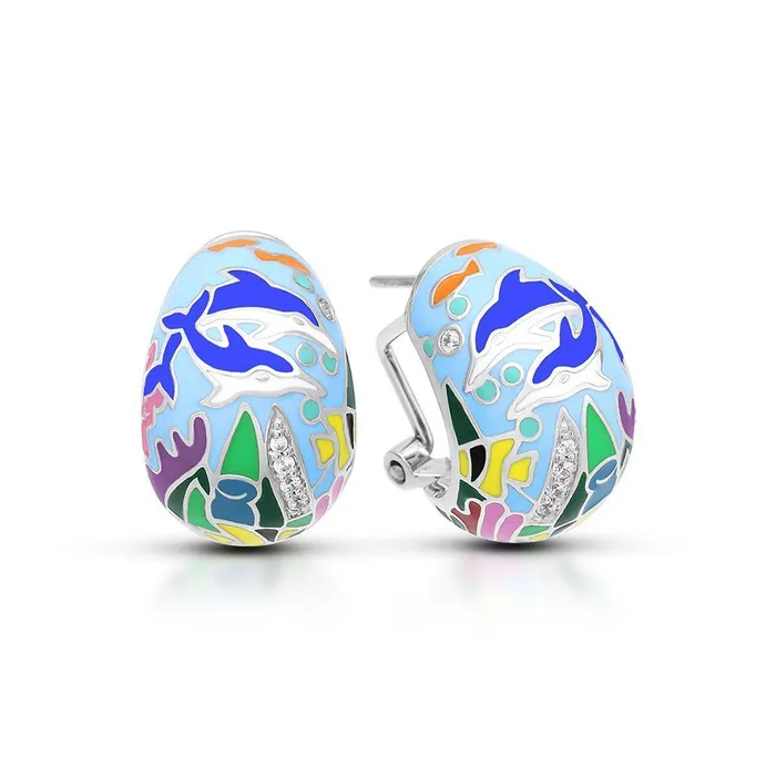 Belle Etoile Earrings Belle Etoile Dolphin Earrings Blue