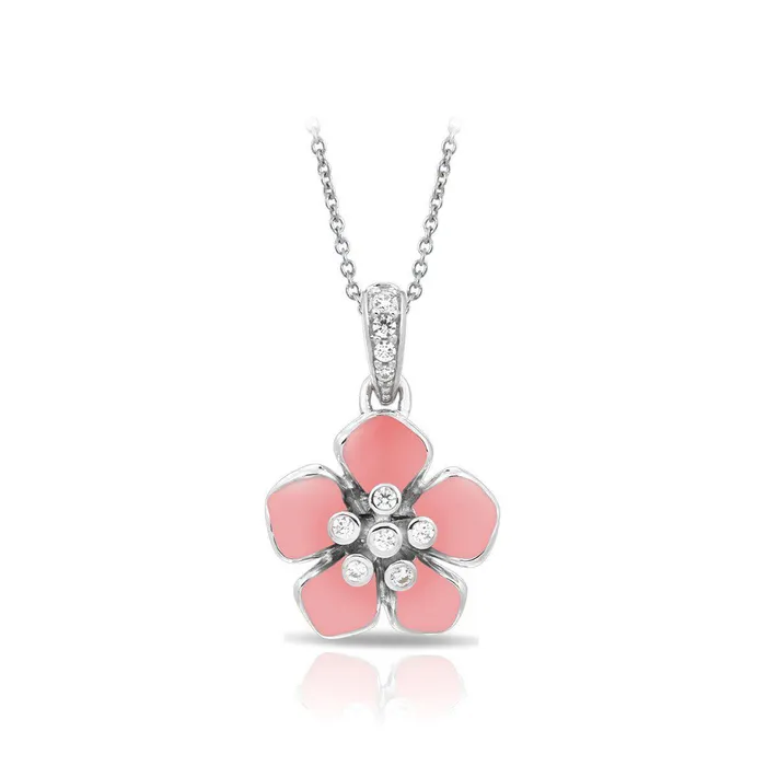 Belle Etoile Necklaces Belle Etoile Forget Me Not Pendant Rose Quartz
