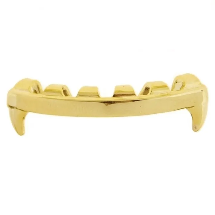 Bling Cartel Admin 14k Gold Plated Vampire Fangs Bar Bottom Grillz PreStyled Sets Bling Cartel Admin 14k Gold Plated Vampire Fangs Bar Bottom Grillz PreStyled Sets