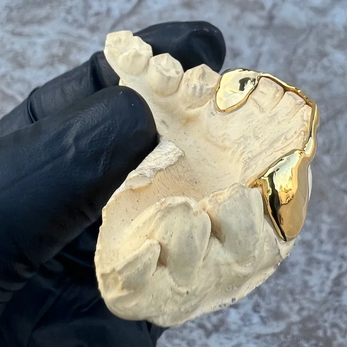 Bling Cartel Admin Rings Gold Plated over 925 Sterling Silver Canine Slim Front Bar Custom Grillz