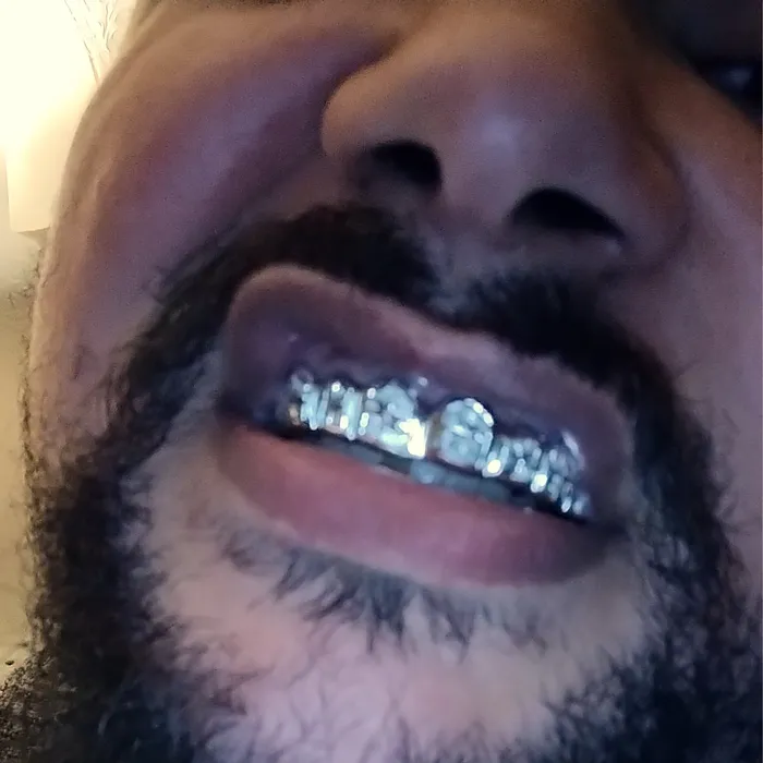 Bling Cartel Admin Rings Real 925 Sterling Silver Custom Grillz Diamond Dust Starburst Cuts Teeth Grill