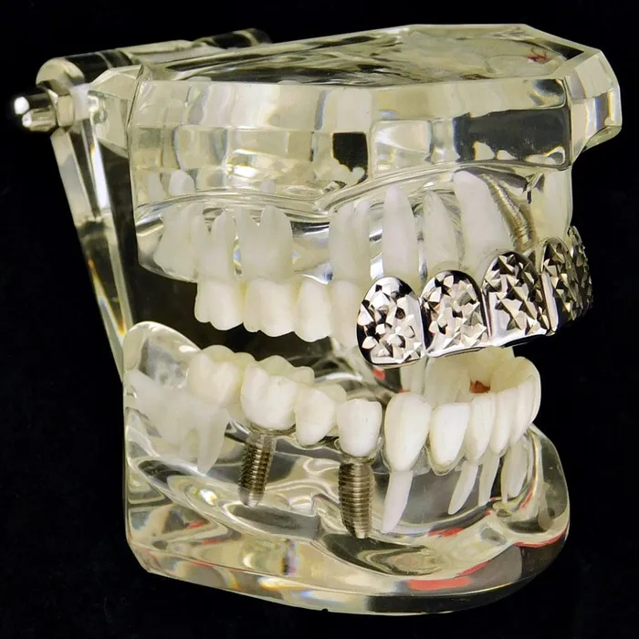 Bling Cartel Admin Rings Silver Tone DiamondCut Top Teeth Grillz