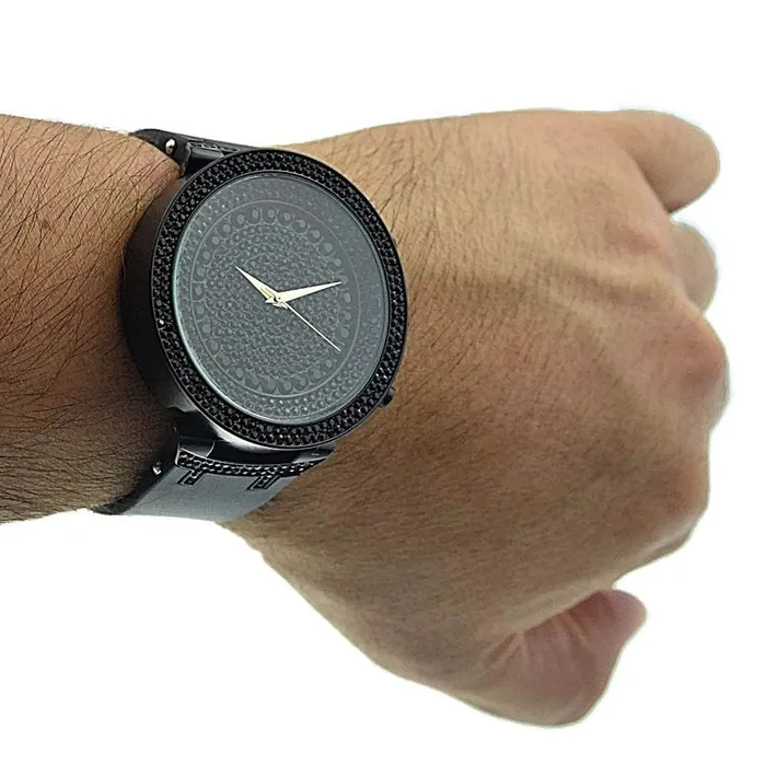 Bling Cartel Admin Watches Black Stones Huge Round Watch