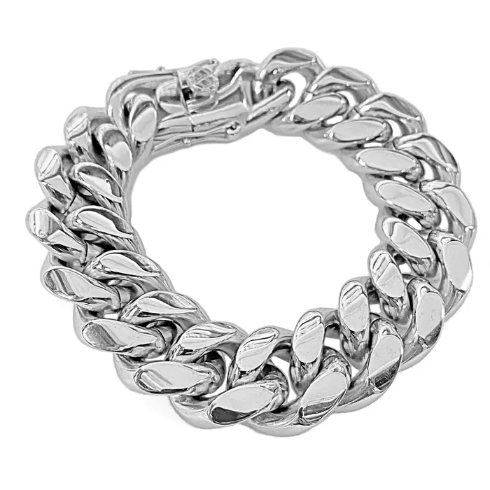Bling Cartel Bracelets Mens 316L Stainless Steel Miami Cuban Link Bracelet 20MM Thick 85 Bling Cartel Bracelets Mens 316L Stainless Steel Miami Cuban Link Bracelet 20MM Thick 85