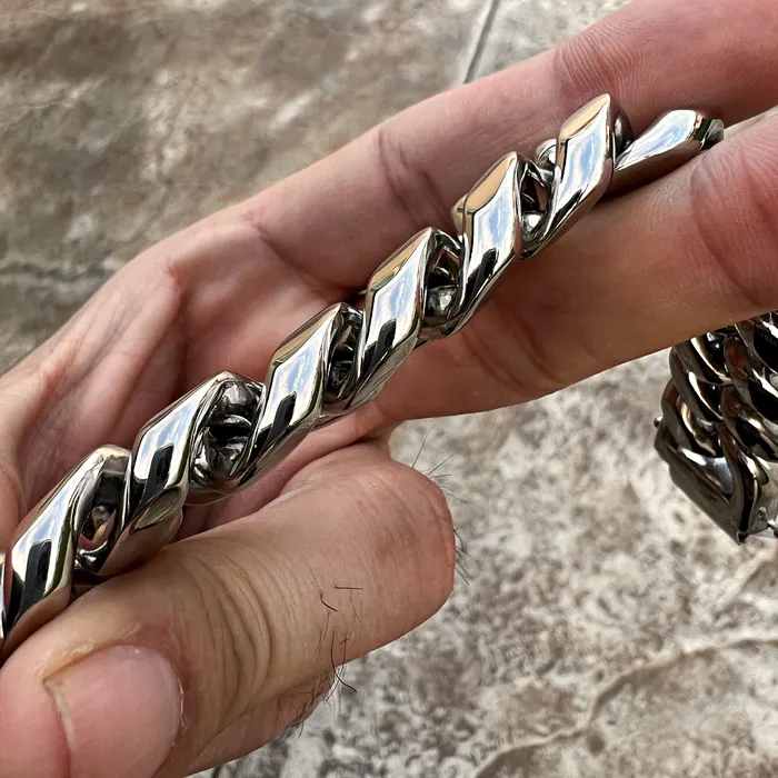 Bling Cartel Bracelets Mens 316L Stainless Steel Miami Cuban Link Bracelet 20MM Thick 85 Bling Cartel Bracelets Mens 316L Stainless Steel Miami Cuban Link Bracelet 20MM Thick 85