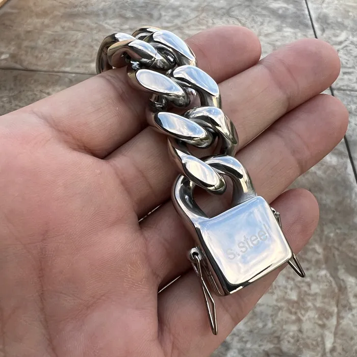 Bling Cartel Bracelets Mens 316L Stainless Steel Miami Cuban Link Bracelet 20MM Thick 85 Bling Cartel Bracelets Mens 316L Stainless Steel Miami Cuban Link Bracelet 20MM Thick 85