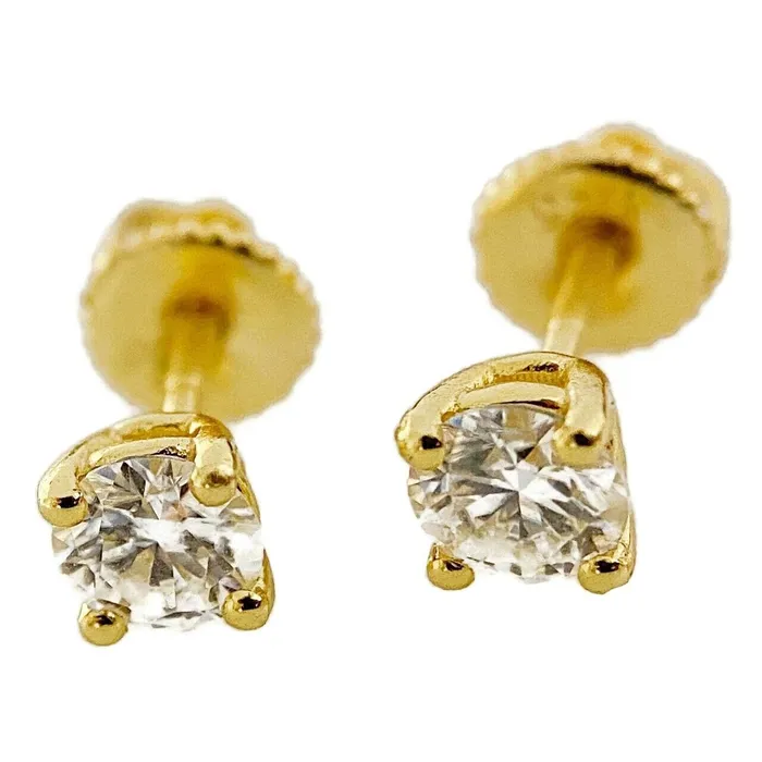Bling Cartel Earrings 1CT TW Moissanite Stud Earrings 14K Gold Plated over 925 Sterling Silver Pass Diamond Tester 5MM