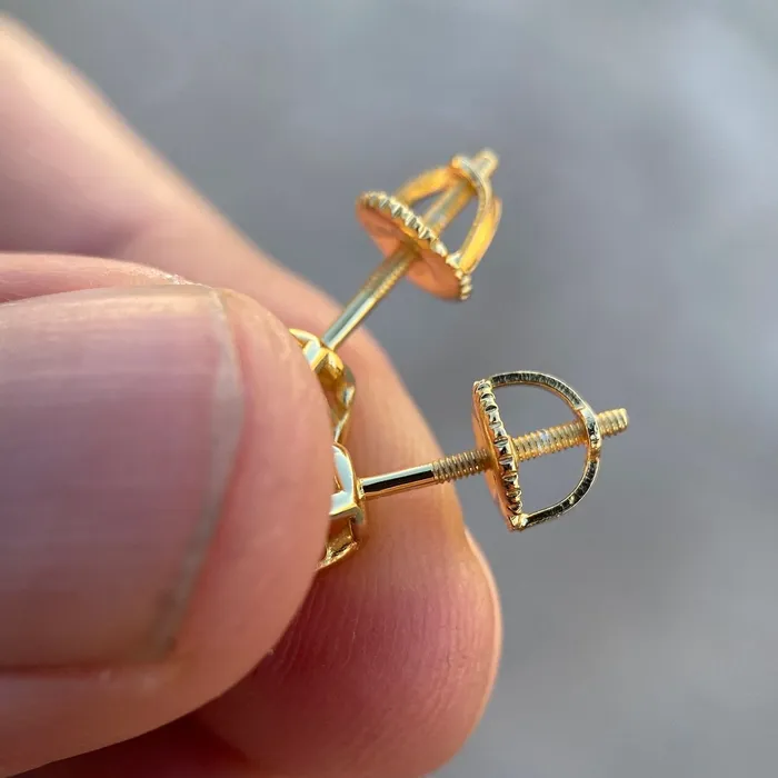 Bling Cartel Earrings 1CT TW Moissanite Stud Earrings 14K Gold Plated over 925 Sterling Silver Pass Diamond Tester 5MM