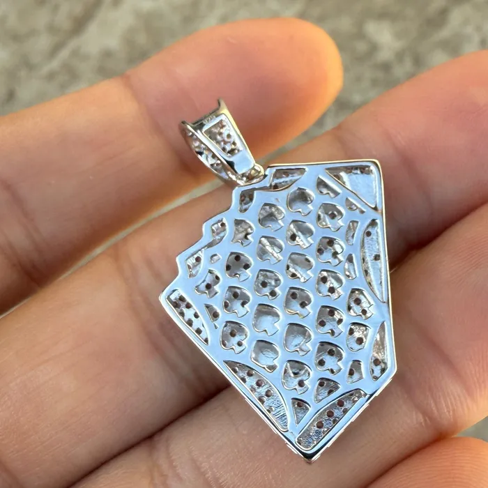 Bling Cartel Necklaces 925 Sterling Silver Pendant Playing Cards CZ Royal Flush Aces of Spades Bling Cartel Necklaces 925 Sterling Silver Pendant Playing Cards CZ Royal Flush Aces of Spades