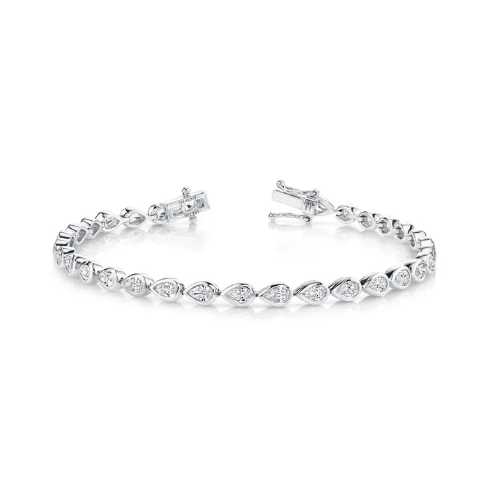 Bracelets anitako PEAR DIAMOND BEZEL TENNIS BRACELET