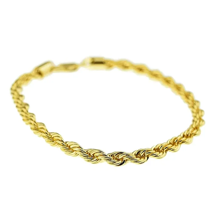 Bracelets Bling Cartel Admin 14k Gold Plated Rope Chain Bracelet 9 x 5MM