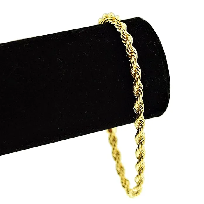 Bracelets Bling Cartel Admin 14k Gold Plated Rope Chain Bracelet 9 x 5MM