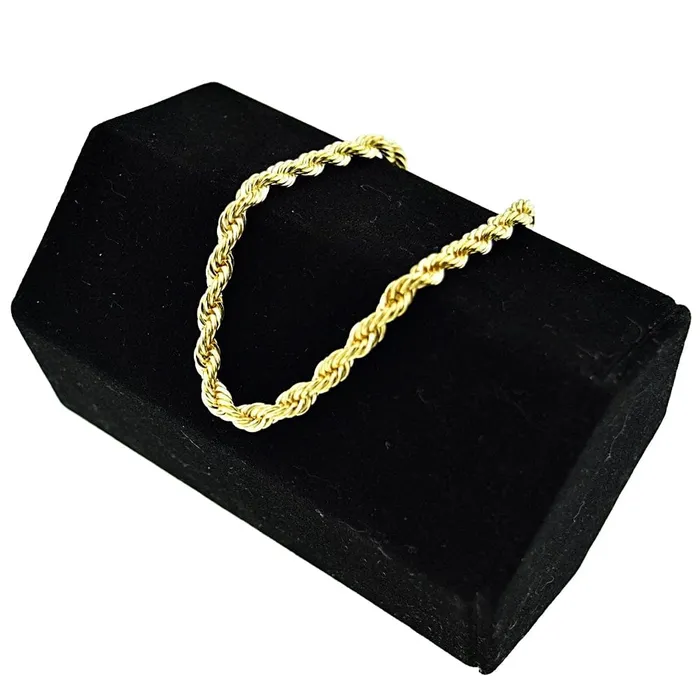 Bracelets Bling Cartel Admin 14k Gold Plated Rope Chain Bracelet 9 x 5MM