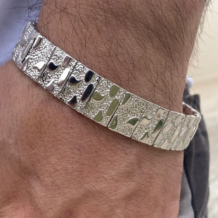 Bracelets Bling Cartel Nugget Bracelet Real Solid 925 Sterling Silver 85 x 16MM Thick Bracelets Bling Cartel Nugget Bracelet Real Solid 925 Sterling Silver 85 x 16MM Thick