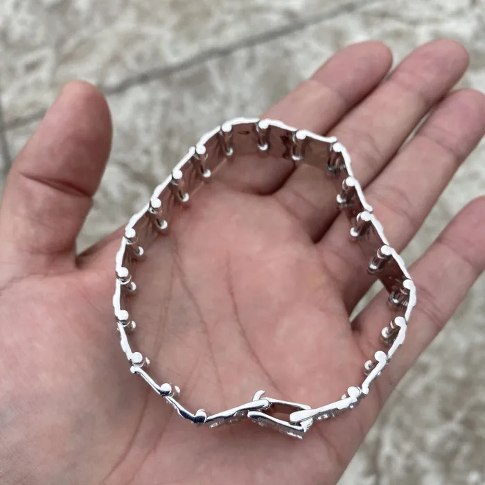 Bracelets Bling Cartel Nugget Bracelet Real Solid 925 Sterling Silver 85 x 16MM Thick Bracelets Bling Cartel Nugget Bracelet Real Solid 925 Sterling Silver 85 x 16MM Thick