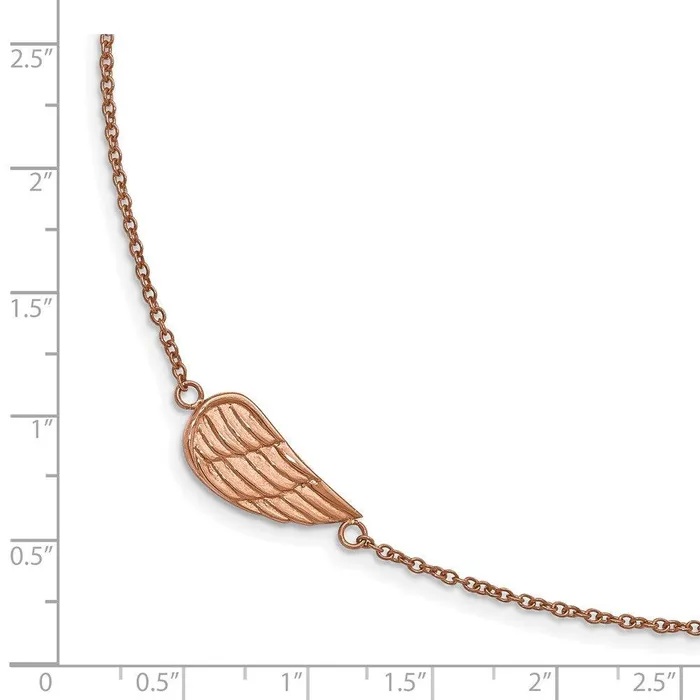 Bracelets Chisel Stainless Steel Brushed Polished Rose IP w125in ext Angel Wing Bracele Bracelets Chisel Stainless Steel Brushed Polished Rose IP w125in ext Angel Wing Bracele