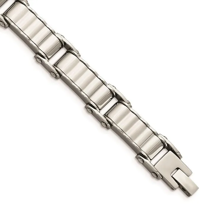 Bracelets Chisel Stainless Steel Polished and Brushed Back Bracelet