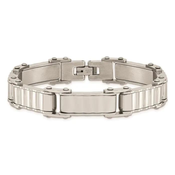 Bracelets Chisel Stainless Steel Polished and Brushed Back Bracelet Bracelets Chisel Stainless Steel Polished and Brushed Back Bracelet