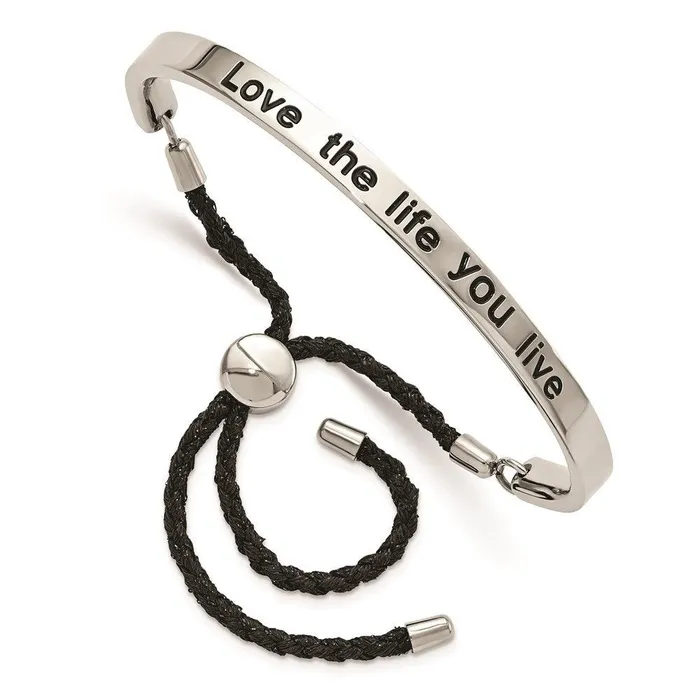 Bracelets Chisel Stainless Steel Polished BoloFriendship Adjustable Bracelet Bracelets Chisel Stainless Steel Polished BoloFriendship Adjustable Bracelet