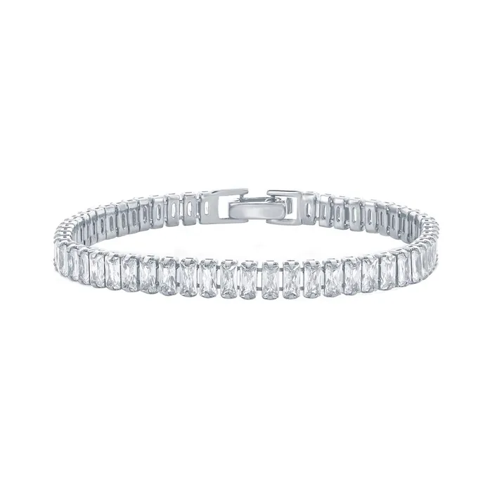 Bracelets Classic Classic Womens Bracelet Sterling Silver 6mm Baguette White CZ Tennis T8067 Bracelets Classic Classic Womens Bracelet Sterling Silver 6mm Baguette White CZ Tennis T8067