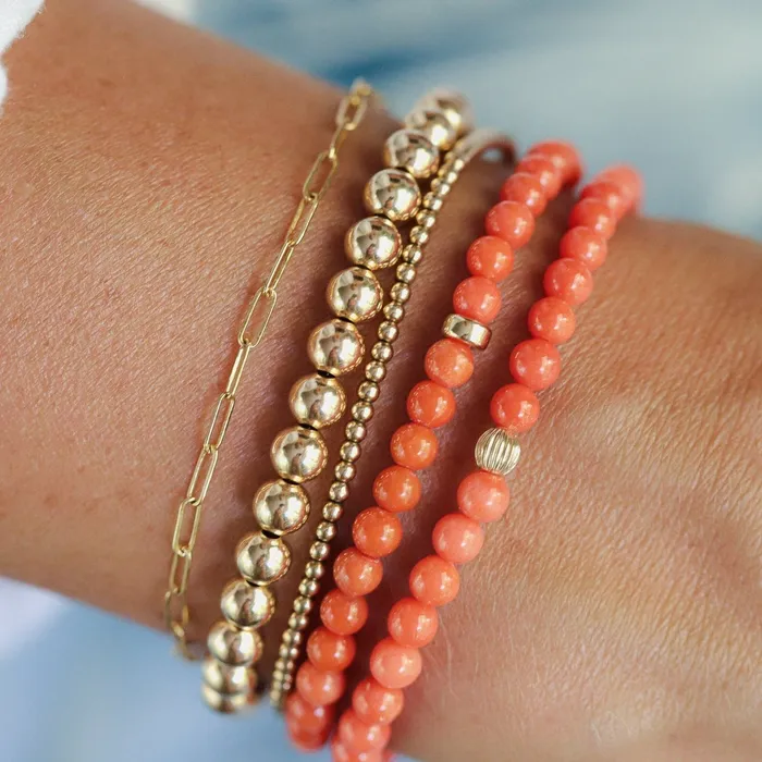 Bracelets Earthly Abundance Jewelry Authentic Italian Coral 4mm bracelet