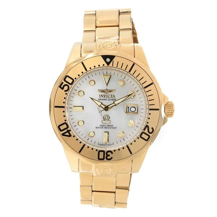 Bracelets Invicta Invicta 13939 Mens Grand Diver MOP Dial Gold Plated Steel Bracelet Automatic Dive Watch Bracelets Invicta Invicta 13939 Mens Grand Diver MOP Dial Gold Plated Steel Bracelet Automatic Dive Watch