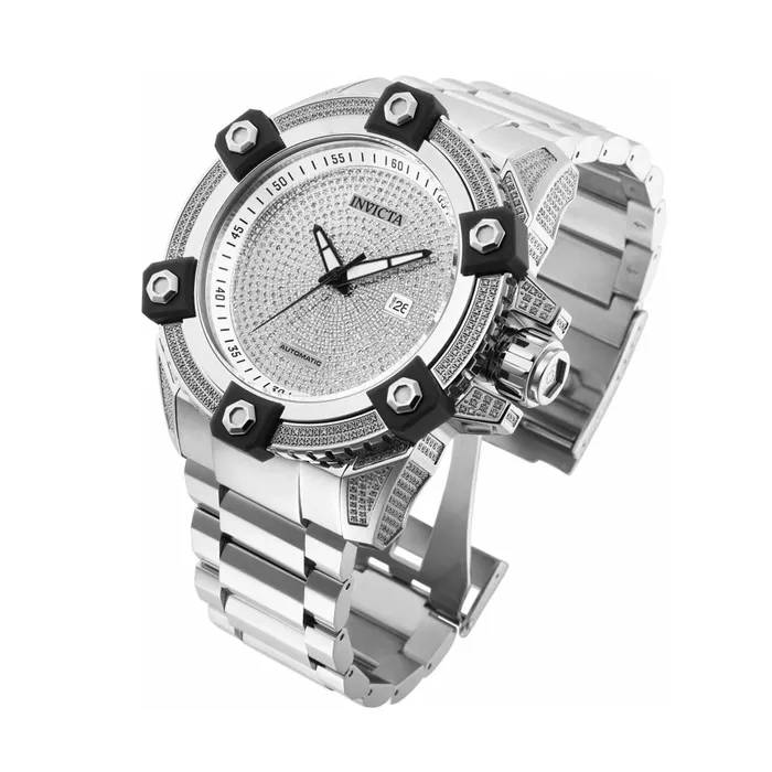 Bracelets Invicta Invicta Mens Automatic Watch Pro Diver Diamond Pave Dial Silver Bracelet 32530 Bracelets Invicta Invicta Mens Automatic Watch Pro Diver Diamond Pave Dial Silver Bracelet 32530