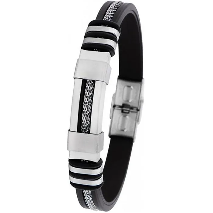 Bracelets Invicta Invicta Mens Bracelet Elements Black Rubber with Stainless Steel Buckle 35400 Bracelets Invicta Invicta Mens Bracelet Elements Black Rubber with Stainless Steel Buckle 35400