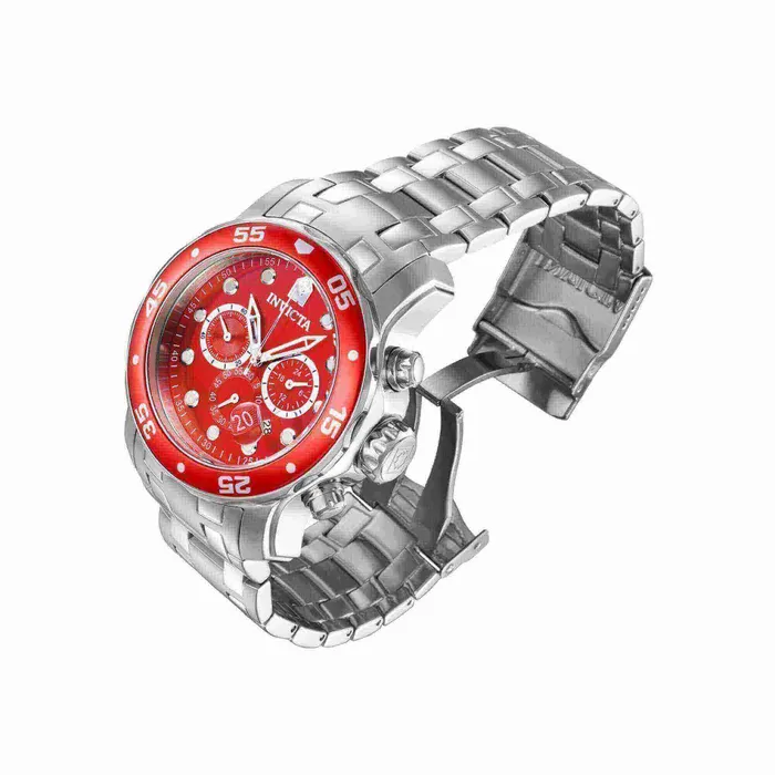 Bracelets Invicta Invicta Mens Chrono Watch Pro Diver Scuba Red Dial Silver Tone Bracelet 40192 Bracelets Invicta Invicta Mens Chrono Watch Pro Diver Scuba Red Dial Silver Tone Bracelet 40192