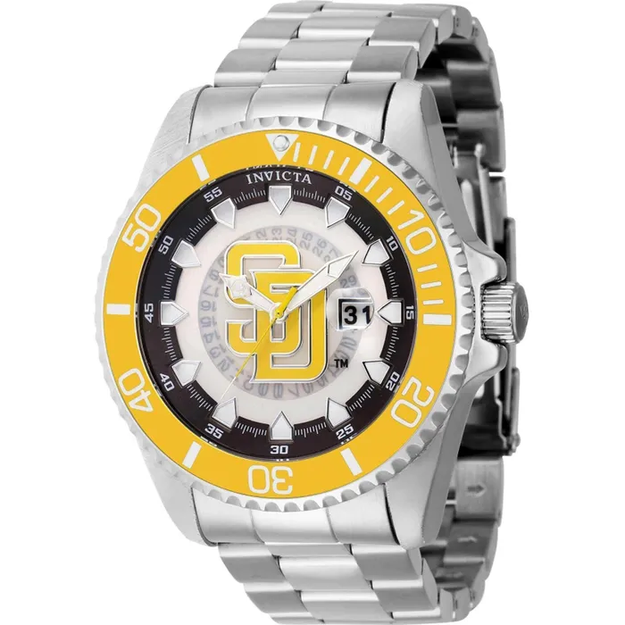 Bracelets Invicta Invicta Mens Quartz Watch MLB San Diego Padres Date Silver Steel Bracelet 43476 Bracelets Invicta Invicta Mens Quartz Watch MLB San Diego Padres Date Silver Steel Bracelet 43476