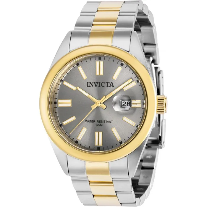 Bracelets Invicta Invicta Mens Quartz Watch Pro Diver Date Grey Dial Two Tone Steel Bracelet 38467
