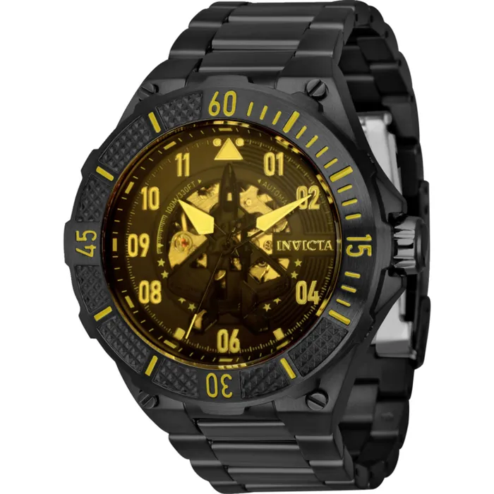 Bracelets Invicta Invicta Mens Watch Aviator Automatic Yellow Dial Gunmetal Steel Bracelet 39916 Bracelets Invicta Invicta Mens Watch Aviator Automatic Yellow Dial Gunmetal Steel Bracelet 39916