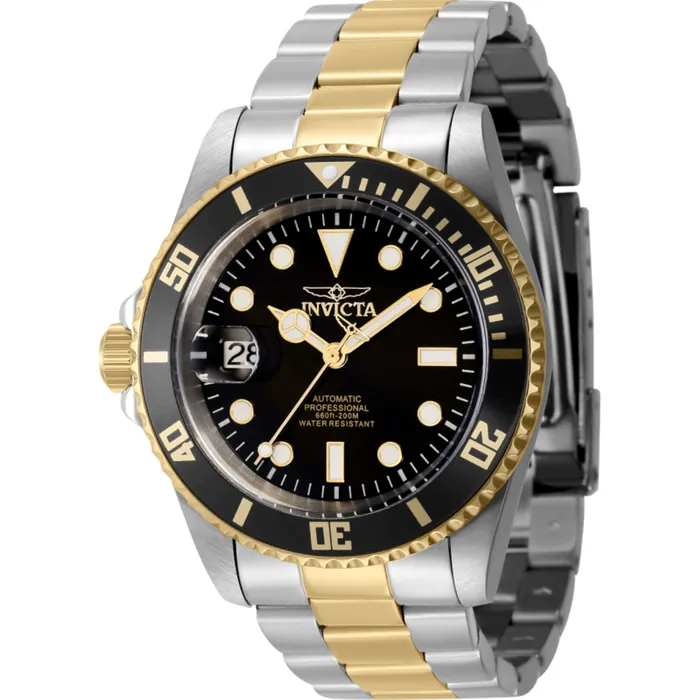Bracelets Invicta Invicta Mens Watch Pro Diver Automatic Black Dial Two Tone Steel Bracelet 43979