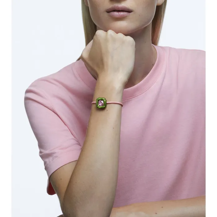 Bracelets Swarovski Swarovski Womens Bracelet Dulcis Green and Pink Cushion Cut Crystals 5613643